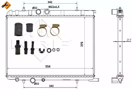 Радиатор системы охлаждения NRF 53424