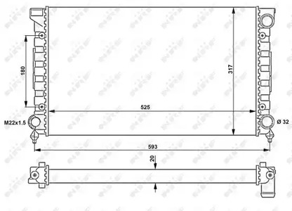 Радиатор системы охлаждения NRF 539501