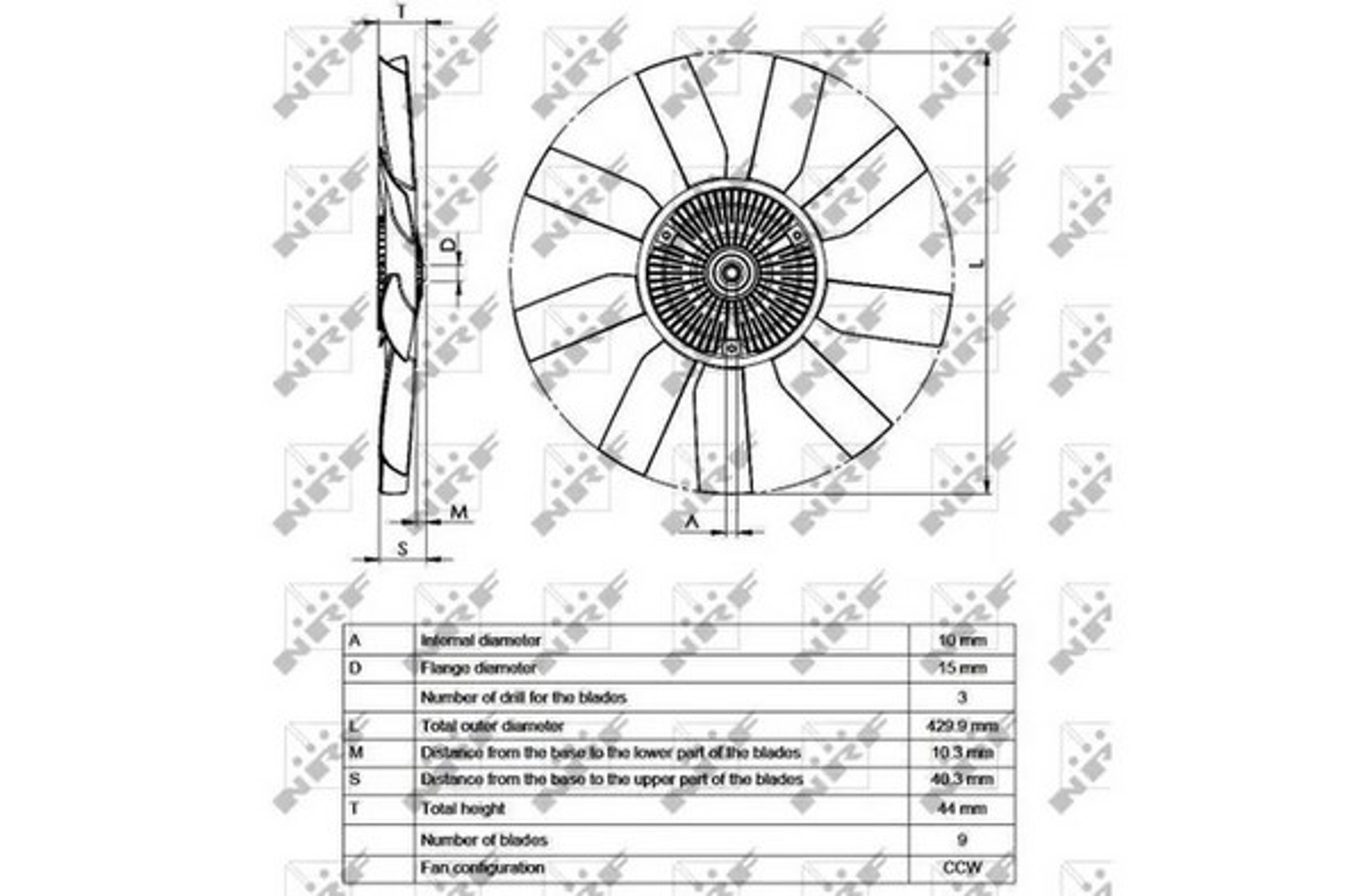 Вискомуфта вентилятора NRF 49543