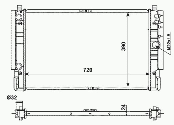 Радиатор охлаждение двигателя NRF 509515