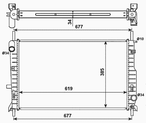 Радиатор охлаждение двигателя NRF 509527