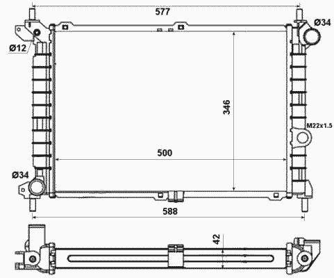 Радиатор системы охлаждения NRF 52142