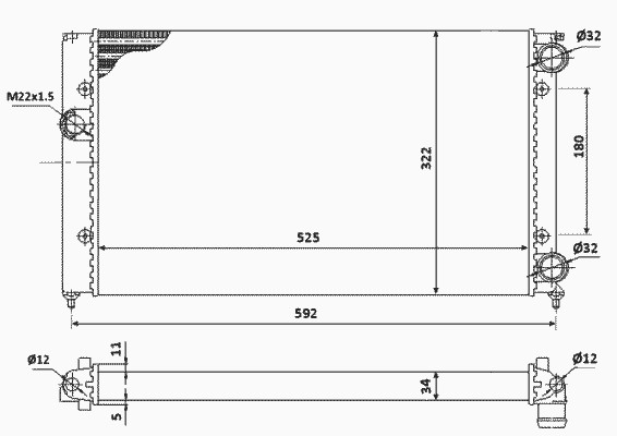 Радиатор системы охлаждения NRF 529501