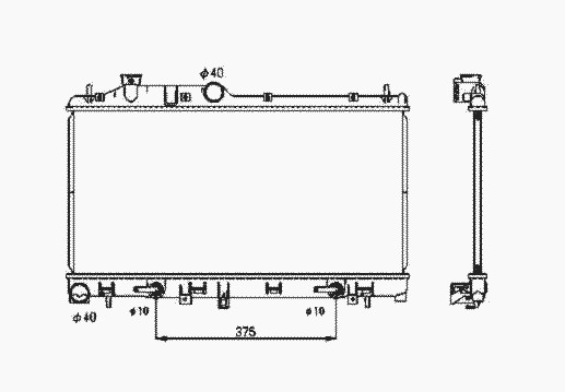 Радиатор охлаждение двигателя NRF 53700