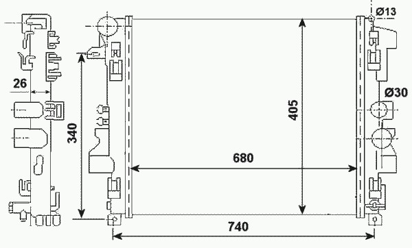 Радиатор охлаждение двигателя NRF 53801