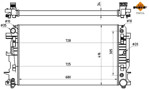 Радиатор системы охлаждения mercedes sprinter 2.2d 07- NRF 53833A