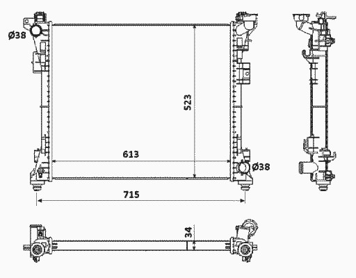 Радиатор охлаждение двигателя NRF 53900