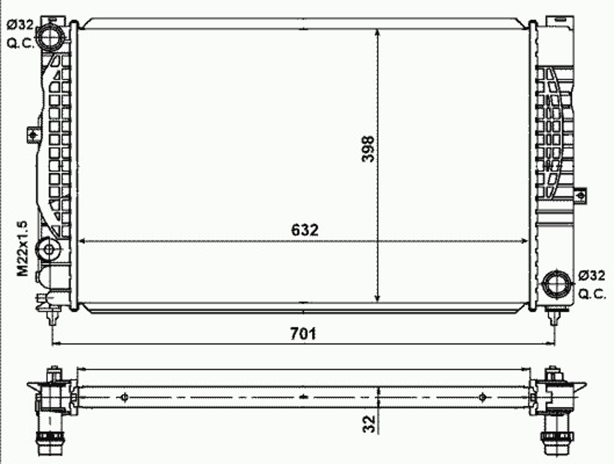 Радиатор системы охлаждения NRF 539504