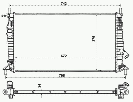 Радиатор охлаждения двигатела NRF 55327