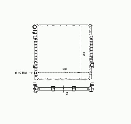 Радиатор охлаждение двигателя NRF 55329