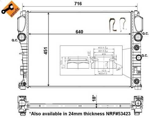 Радиатор охлаждения двигателя NRF 56076