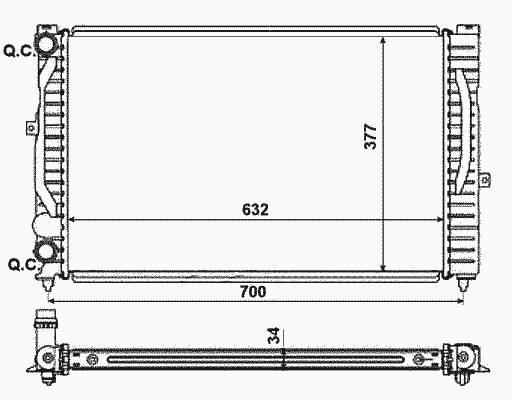 Радиатор системы охлаждения NRF 58259