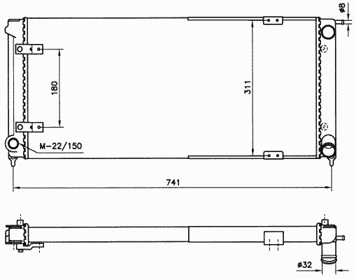 Радиатор охлаждение двигателя NRF 58712