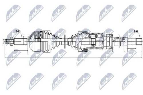 Полуось ford transit 2.2 fwd 14- (330 350 390 410 470) правая NTY NPW-FR-076