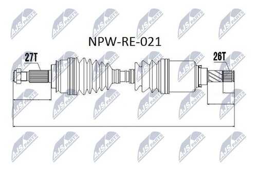 Привод в сборе renault kangoo 1.5dci1.6 08-левв NTY NPW-RE-021