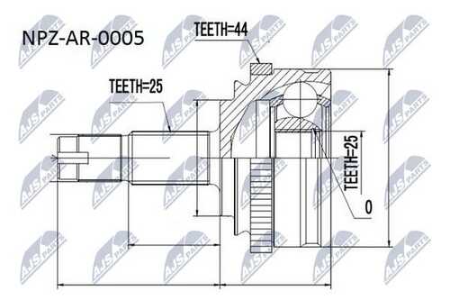 Шруc наружний alfa romeo 156 97-05 fiat stilo 1.81.9jtd 01- NTY NPZ-AR-005