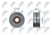Ролик ручейкового ремня chrysler voyager 2.5crd 01-07 2.8crd 04-07 NTY RNK-CH-008A