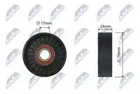 Ролик натяжителя volvo s60 ii s80 ii v60 i v70 iii xc60 xc70 ii xc90 i land rover fre NTY RNK-LR-010