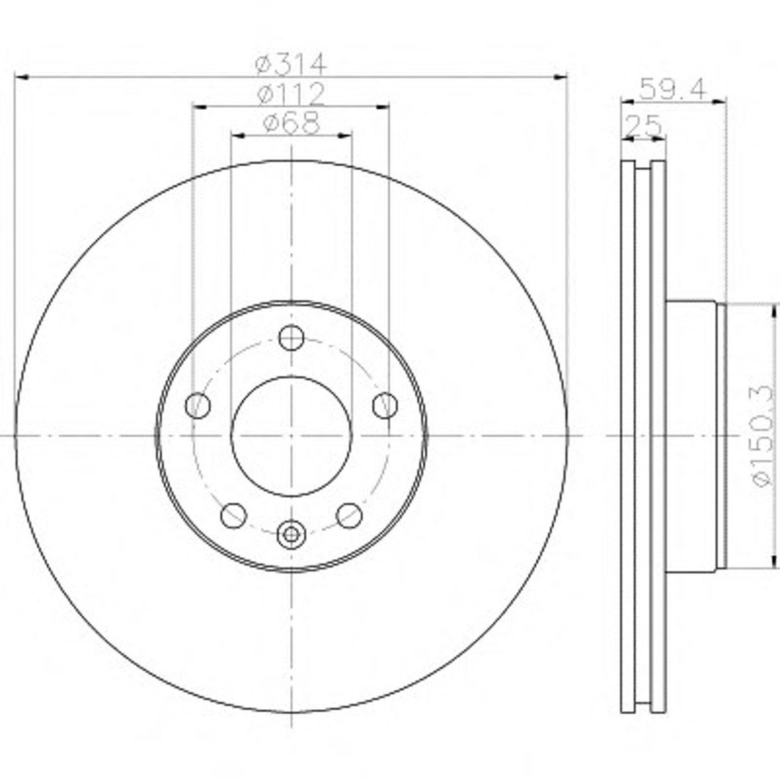 Диск тормозной HELLA/BEHR/PAGID 54322