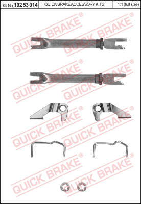 Комплект регулятора барабанного тормозного механизма QUICK BRAKE 10253014
