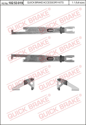 Комплект регулятора барабанного тормозного механизма QUICK BRAKE 10253019