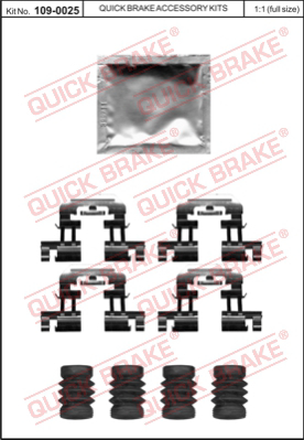 Комплектующие колодок дискового тормоза QUICK BRAKE 109-0025