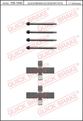 Комплект монтажный тормозных колодок QUICK BRAKE 109-1040