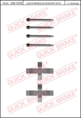 Комплект монтажный тормозных колодок QUICK BRAKE 109-1076