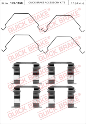 Комплектующие колодок дискового тормоза QUICK BRAKE 109-1158