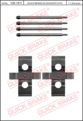 Комплектующие колодок дискового тормоза QUICK BRAKE 109-1611