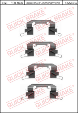 Комплектующие колодок дискового тормоза QUICK BRAKE 109-1626