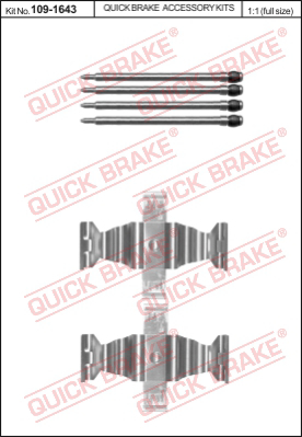 Комплектующие колодок дискового тормоза QUICK BRAKE 109-1643