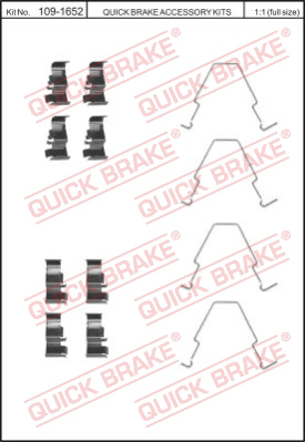 Комплектующие колодок дискового тормоза QUICK BRAKE 109-1652