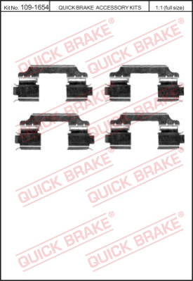 Комплектующие колодок дискового тормоза QUICK BRAKE 109-1654
