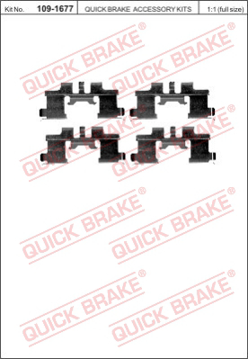 Комплект монтажный тормозных колодок QUICK BRAKE 109-1677