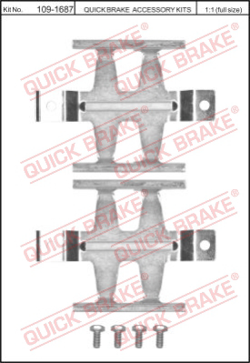 Комплектующие колодок дискового тормоза QUICK BRAKE 109-1687