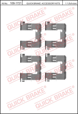 Комплектующие колодок дискового тормоза QUICK BRAKE 109-1721