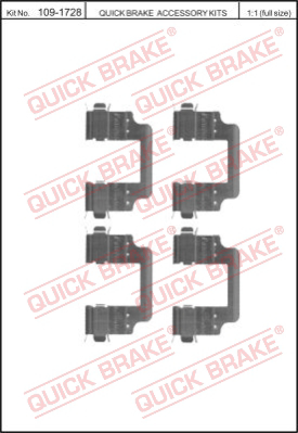 Комплектующие колодок дискового тормоза QUICK BRAKE 109-1728