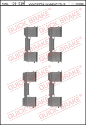Комплектующие колодок дискового тормоза QUICK BRAKE 109-1729