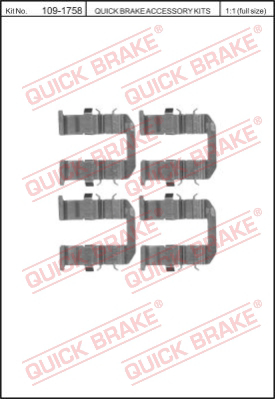 Комплектующие колодок дискового тормоза QUICK BRAKE 109-1758