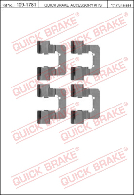 Комплектующие колодок дискового тормоза QUICK BRAKE 109-1781