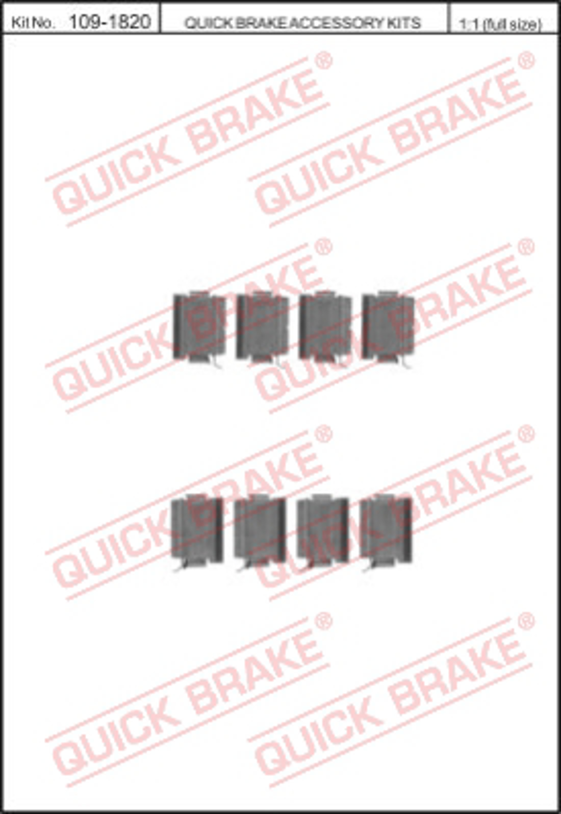 Монт. кпл торм. колодок QUICK BRAKE 109-1820