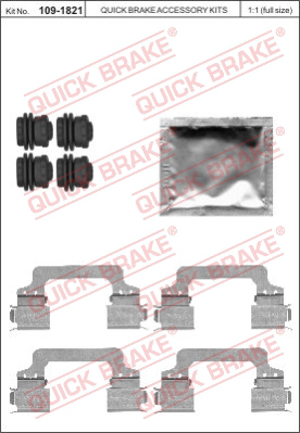 Комплект монтажный тормозных колодок QUICK BRAKE 109-1821