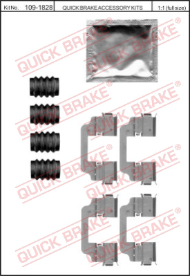 Комплект монтажный тормозных колодок QUICK BRAKE 109-1828