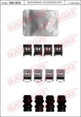 Комплектующие колодок дискового тормоза QUICK BRAKE 109-1874