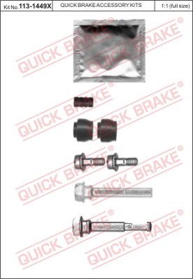 Комплект направляющей гильзы QUICK BRAKE 113-1449X