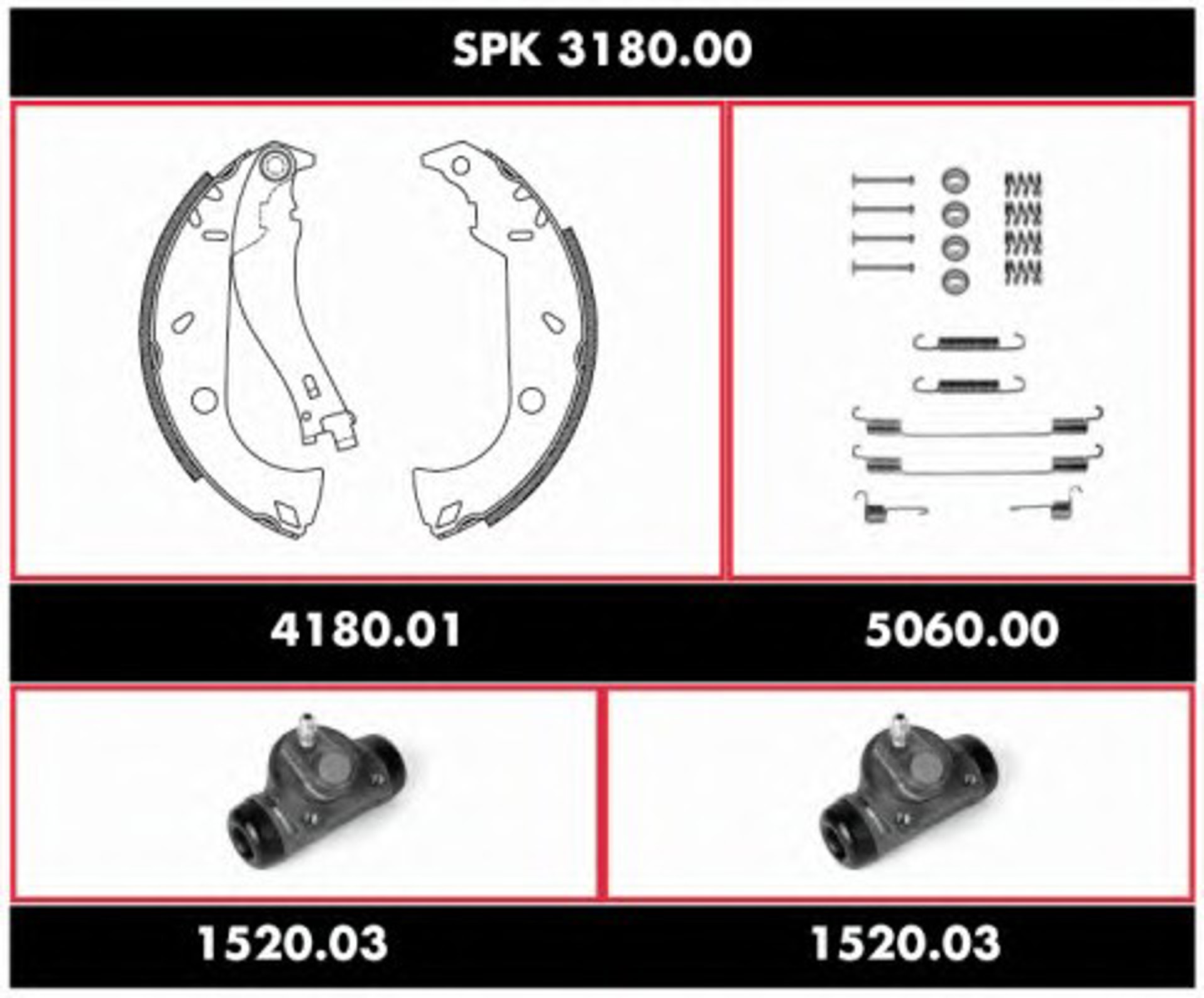Комплект тормозов барабанный тормозной механизм REMSA SPK 3180.00