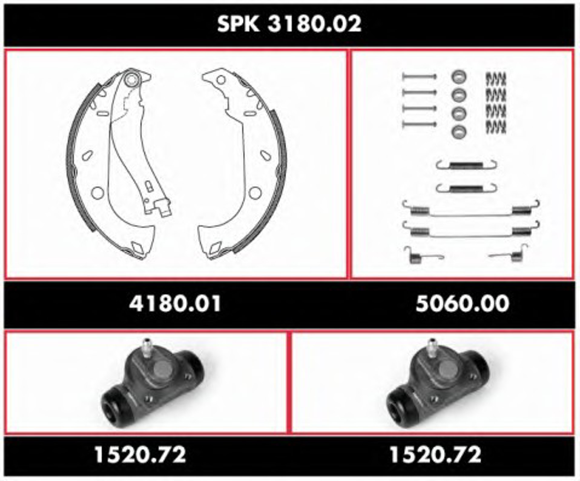 Комплект тормозов барабанный тормозной механизм REMSA SPK 3180.02