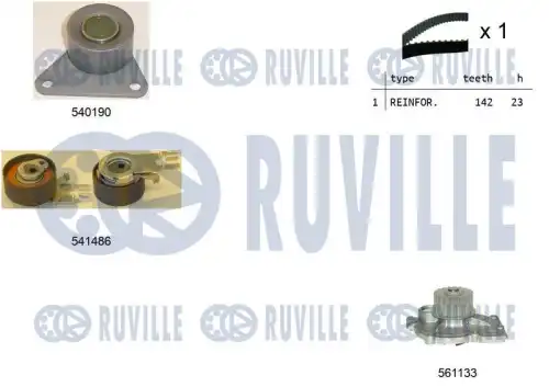 Ремкомплект грм /с помпой/ RUVILLE 5503641