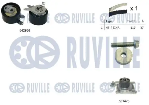 Ремкомплект грм /с помпой/ RUVILLE 5505011